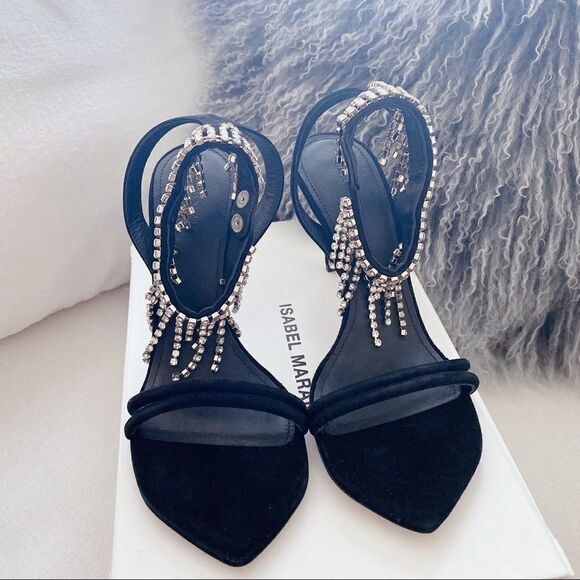 Isabel Marant atura rhinestone fringe suede sandal - Picture 8 of 15
